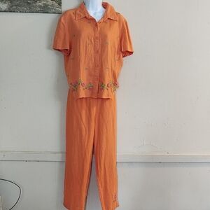 Sag Harbor Pink and Orange Capris for Casual Summer Wear